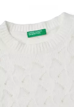 Джемпер WITH STITCH PATTERN United Colors of Benetton, белый