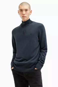 Джемпер воронка Allsaints kilburn с застежкой молнией All Saints, синий