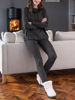 Джемпер-воронка из мериносовой шерсти с завязками Celtic & Co., древесный уголь