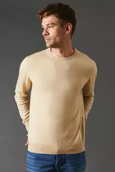 Джемпер вязаный Aquascutum Active Club с клетчатыми рукавами, бежевый