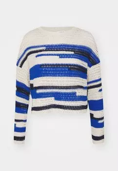 Джемпер вязаный ONLBESSIE LIFE STRUCTURE O NECK ONLY, цвет birch/blue/academy
