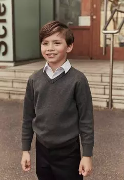 Джемпер вязаный SCHOOL V-NECK LONG SLEEVE Clarks, цвет grey