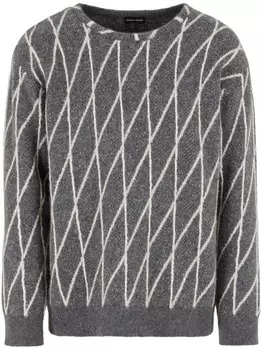 Джемпер вязки интарсия Giorgio Armani, серый