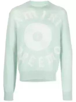 Джемпер вязки интарсия с логотипом AMIRI, зеленый