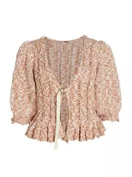 Джемпер Yesterday Mlange из смесового хлопка с завязками спереди Free People