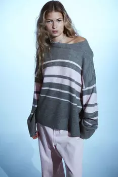 Джемпер жаккардовой вязки H&M, серый