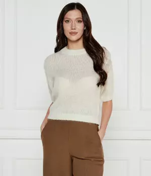 Джемпер женский Joop! шерстяной с коротким рукавом, экрю