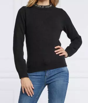 Джемпер женский Liu Jo с декорированным воротом, черный