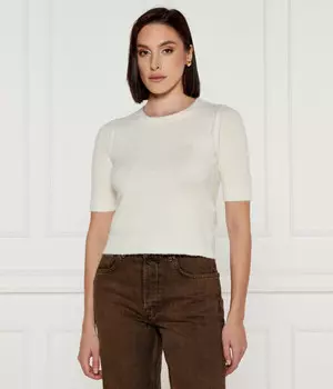 Джемпер женский Liu Jo с добавлением шерсти с коротким рукавом, экрю