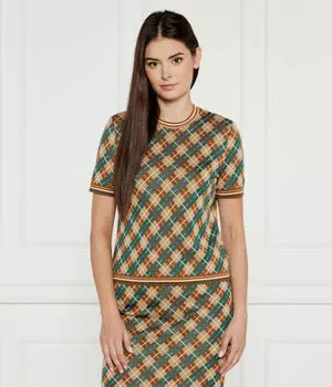 Джемпер женский Marc Cain из вискозы с коротким рукавом и принтом, мультиколор