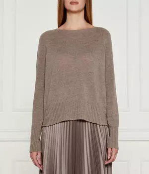 Джемпер женский Marella Sport шерстяной с вырезом лодочка, бежевый