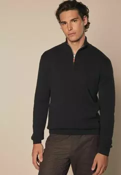 Джемпер ZIP NECK REGULAR FIT Next, черный