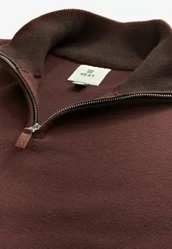 Джемпер ZIP NECK REGULAR FIT Next, коричневый