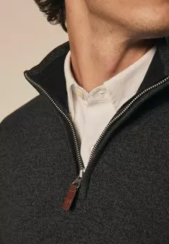 Джемпер ZIP NECK REGULAR FIT Next, серый