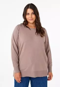 Джемпер Zizzi, серо-коричневый