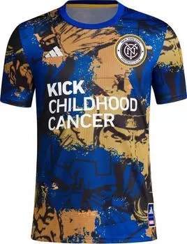Джерси Adidas New York City FC 2023 Kick Childhood Cancer Purple Prematch Джерси