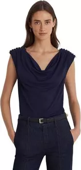 Джерси без рукавов с воротником-хомутом LAUREN Ralph Lauren, цвет French Navy