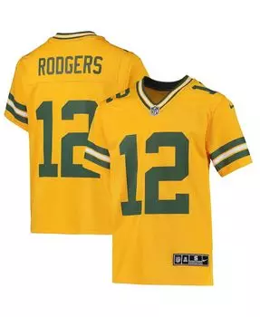 Джерси Big Boys Aaron Rodgers Gold Green Bay Packers Inverted Team Game Nike