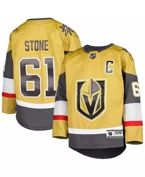 Джерси Big Boys and Girls Mark Stone Gold Vegas Golden Knights Home Captain Patch Premier Player Outerstuff, золотой