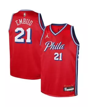 Джерси Big Boys Brand Джоэл Эмбиид Ред Филадельфия 76ers 2022/23 Swingman - Statement Edition Jordan