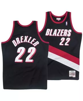 Джерси Big Boys Clyde Drexler Portland Trail Blazers из твердой древесины Classic Swingman Mitchell & Ness