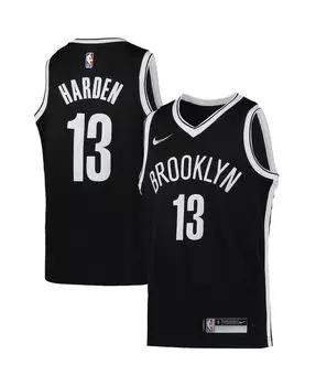 Джерси Big Boys James Harden Black Brooklyn Nets 2021/22 Diamond Swingman — Icon Edition Nike