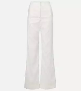 Джерси брюки с широкими штанинами из смесового льна Jude Veronica Beard, белый