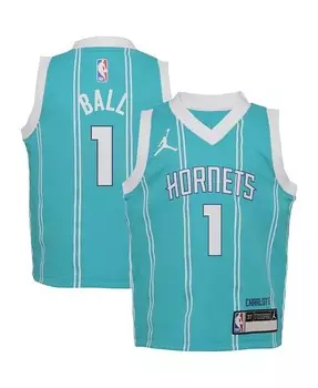 Джерси для мальчиков и девочек La Melo Ball Teal Charlotte Hornets Swingman Player — Icon Edition Jordan, синий