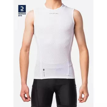 Джерси для велоспорта Decathlon, дорожный горный велосипед, внутренний топ без рукавов, дышащий тонкий спортивный жилет, белый XL-1779032