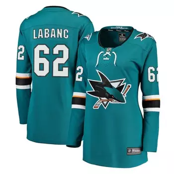 Джерси Fanatics Branded San Jose Sharks, бирюзовый