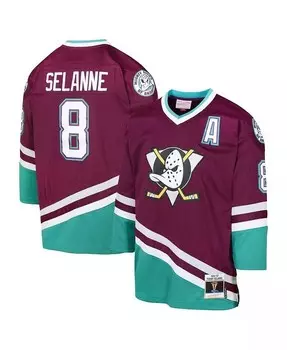 Джерси игрока Big Boys Теему Селянне Maroon Anaheim Ducks 1996 Blue Line Mitchell & Ness, красный