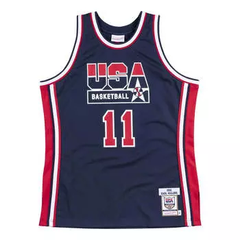 Джерси Mitchell & Ness Authentic Jersey Team USA 1992 Karl Malone 'Navy Red', темно-синий