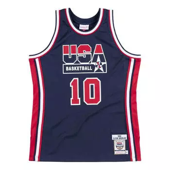 Джерси Mitchell & Ness Authentic Jersey Team USA 1992 Clyde Drexler 'Navy Red', темно-синий