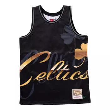 Джерси Mitchell & Ness x NBA Boston Celtics Big Face 4.0 Tank 'Black Gold', черный