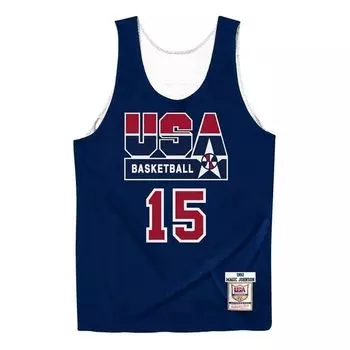 Джерси Mitchell & Ness x NBA Reversible Practice Team USA 1992 Jerseys 'Magic Johnson 15', темно-синий