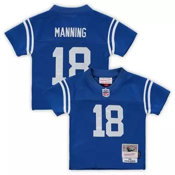 Джерси Младенца Митчелла и Несса Пейтона Мэннинга Royal Indianapolis Colts 1998 года, вышедшего на пенсию Legacy Unbranded
