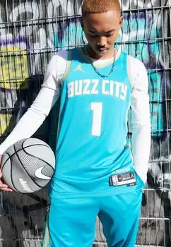 Джерси НБА ДЖЕРСИ NBA CHARLOTTE Hornets LAMELO BALL CITY EDITION Nike, цвет rapid teal