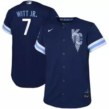 Джерси Nike Bobby Witt Jr. Navy Kansas City Royals 2022 City Connect для малышей Nike