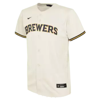 Джерси Nike Christian Yelich Milwaukee Brewers, цвет Cream