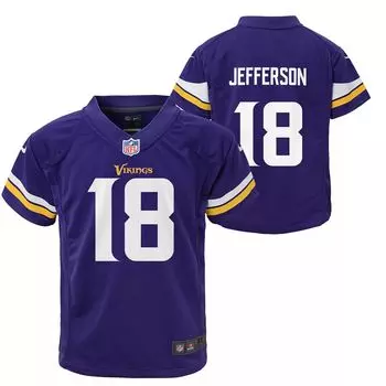 Джерси Nike Justin Jefferson Purple Minnesota Vikings для дошкольников Nike