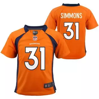 Джерси Nike Justin Simmons Orange Denver Broncos для малышей Nike
