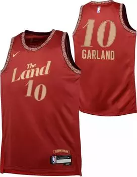 Джерси Nike Youth 2023-24 City Edition Cleveland Cavaliers Darius Garland #10 Red Swingman
