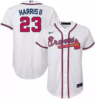 Джерси Nike Youth Atlanta Braves Michael Harris II #23 White Home Cool Base