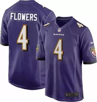 Джерси Nike Youth Baltimore Ravens Zay Flowers #4 фиолетового цвета
