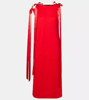 Джерси-платье миди с бантовыми деталями Simone Rocha, красный