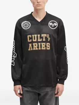 Джерси с длинными рукавами и сетчатыми вставками Aries, черный