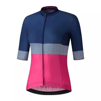 Джерси с коротким рукавом SHIMANO W's YURI, синий/розовый