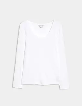 Джерси Топ с круглым вырезом Autograph, мягкий белый