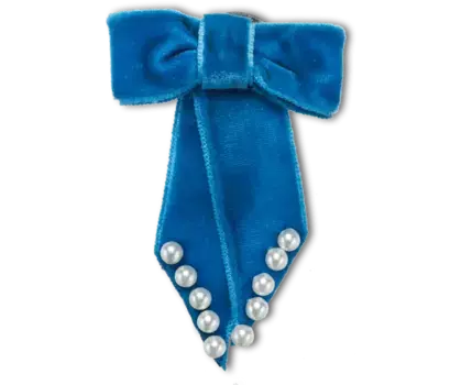 Джиббитсы Blue Velvet Bow With Pearls Crocs