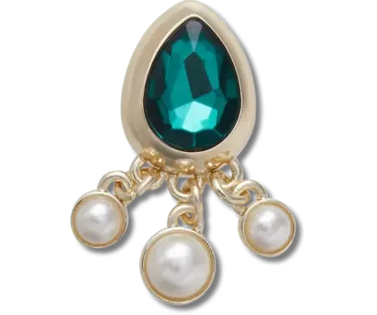 Джиббитсы Emerald Tear Drop with Pearls Crocs